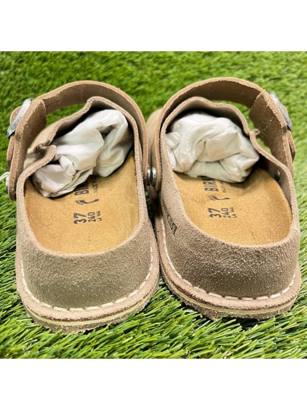 Birkenstock Lutry Premium Suede Womens Size 6 Gray Taupe Slip On Clog Sandals - Picture 6 of 10